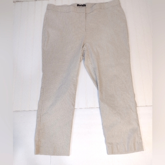 Amanda + Chelsea women's striped cream stretchy pants size (22)W - Picture 14 of 14